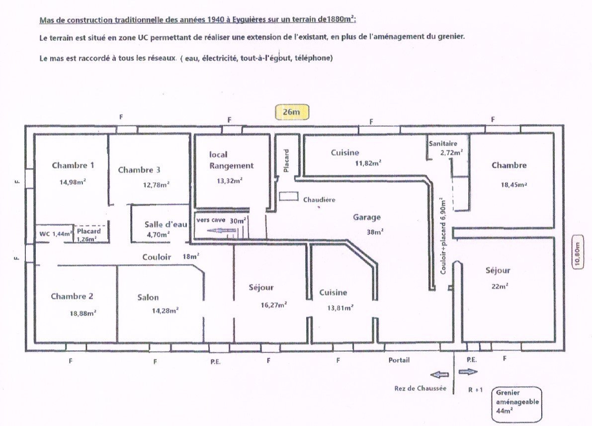 Vente Maison  7 pièces - 180m² 13430 Eyguieres