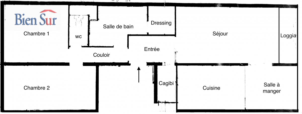 Vente Appartement  3 pices - 71m 75013 Paris