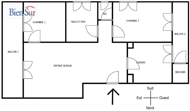 Vente Appartement  3 pices - 63m 75013 Paris 13