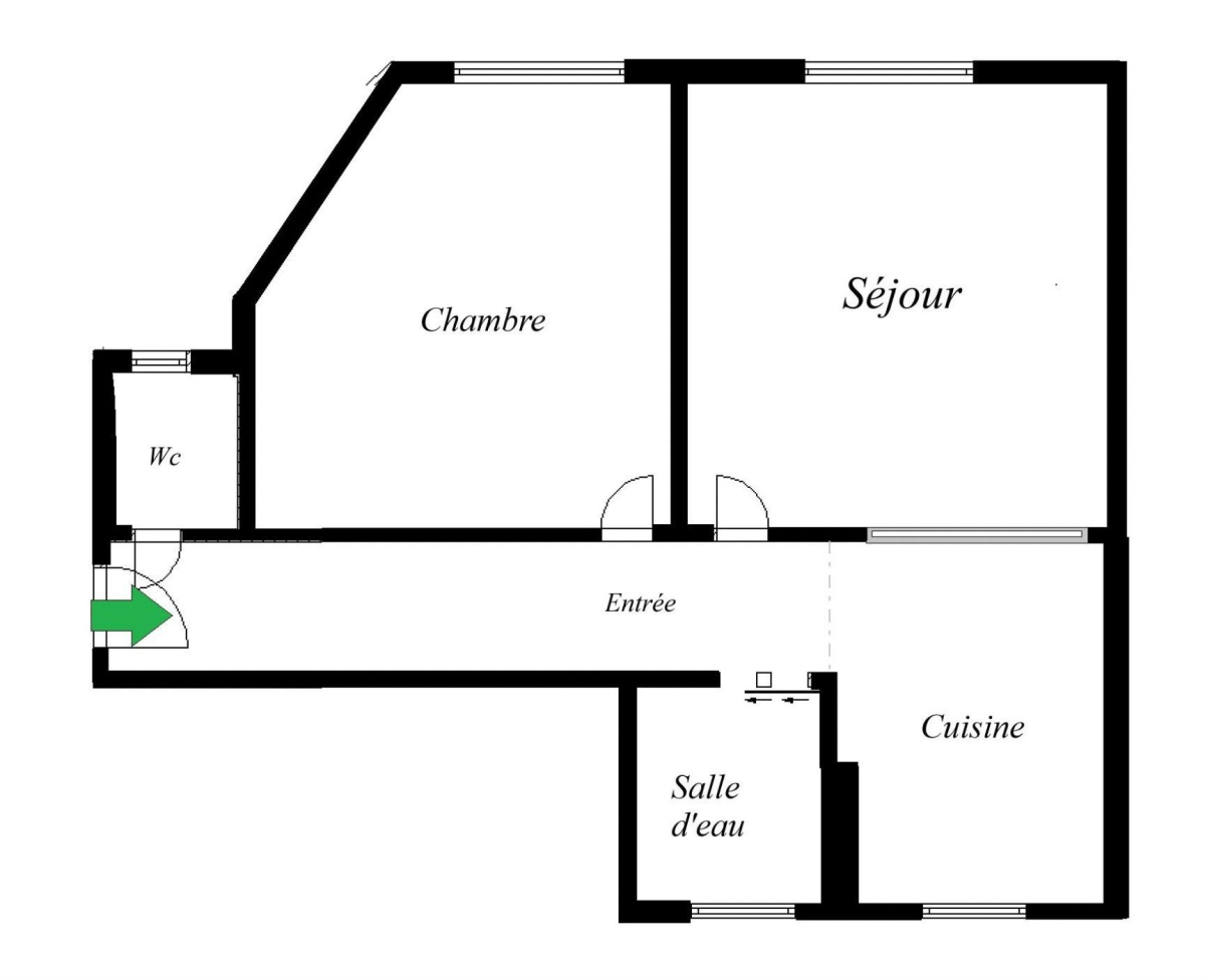Vente Appartement  2 pièces - 36m² 75015 Paris