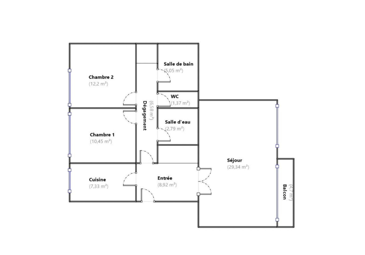 Vente Appartement  4 pièces - 85m² 75015 Paris