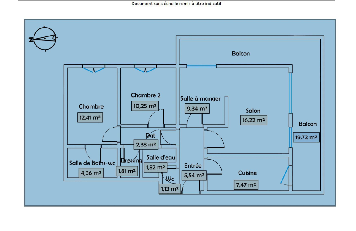 Vente Appartement  4 pièces - 73m² 75015 Paris
