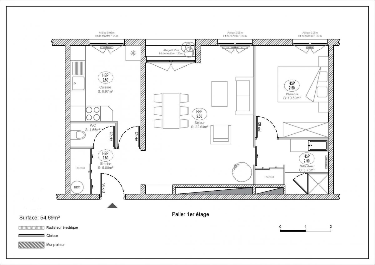 Location Appartement  2 pièces - 54.61m² 95880 Enghien-les-bains