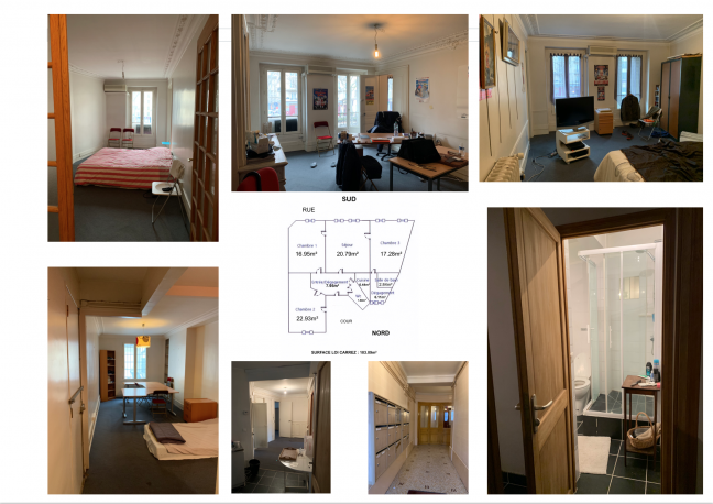 Vente Appartement  4 pices - 103m 75018 Paris
