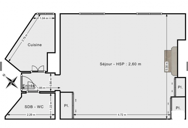 Vente Appartement  1 pice (studio) - 37m 75011 Paris