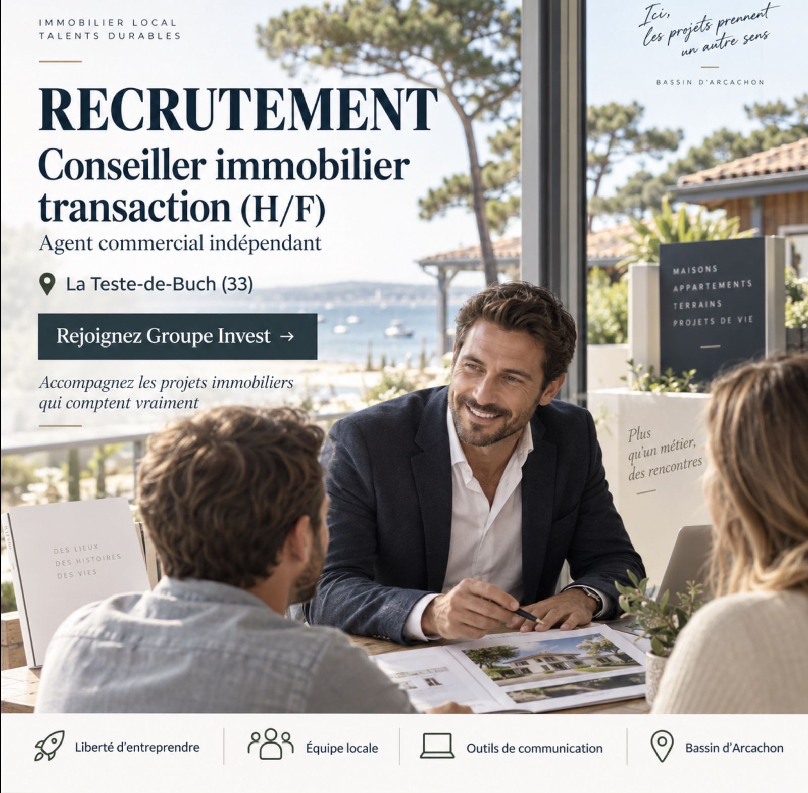 "On recrute chez Groupe Invest : Conseiller immobilier transaction (H/F)"