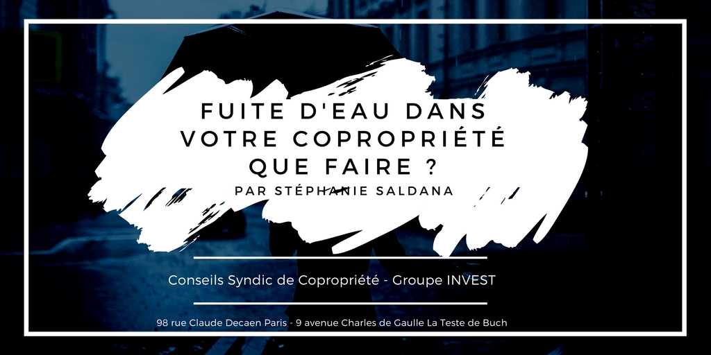 "Fuite d'eau dans votre copropri�t�, que faire ?"