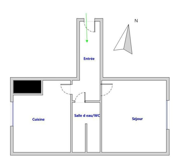 Location Appartement  1 pièce (studio) - 28.71m² 92110 Clichy