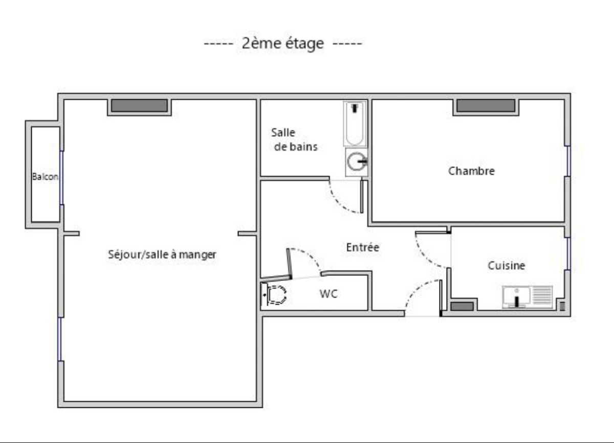 Location Appartement  3 pièces - 54.18m² 92110 Clichy