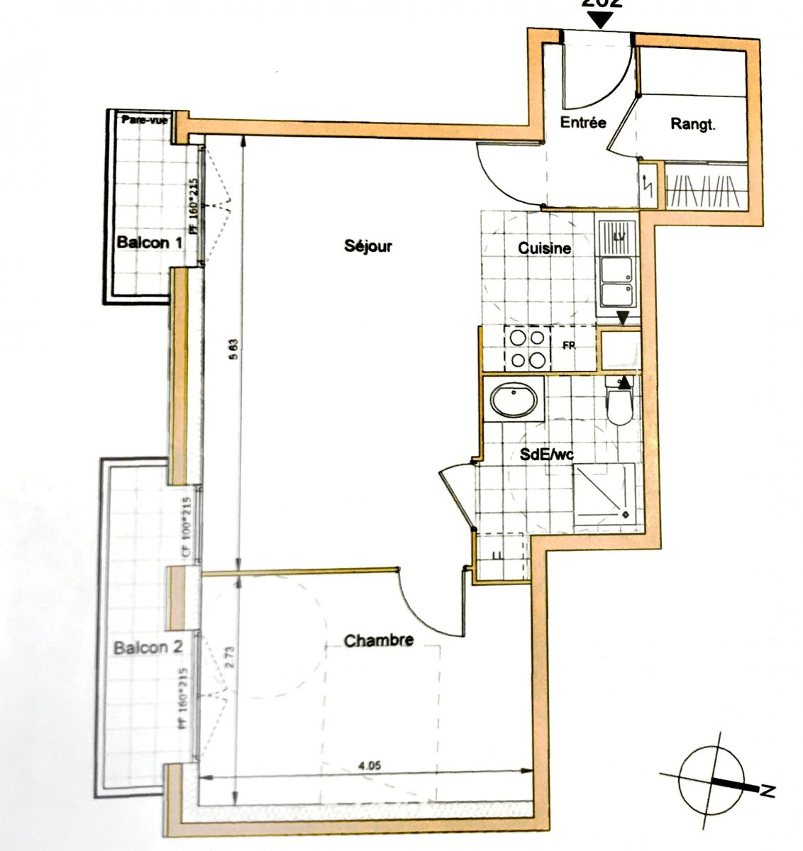Vente Appartement  2 pièces - 45.35m² 94600 Choisy-le-roi