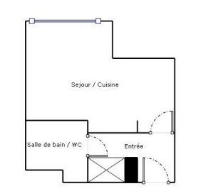 Vente Appartement meublé 1 pièce (studio) - 22.5m² 92320 Chatillon