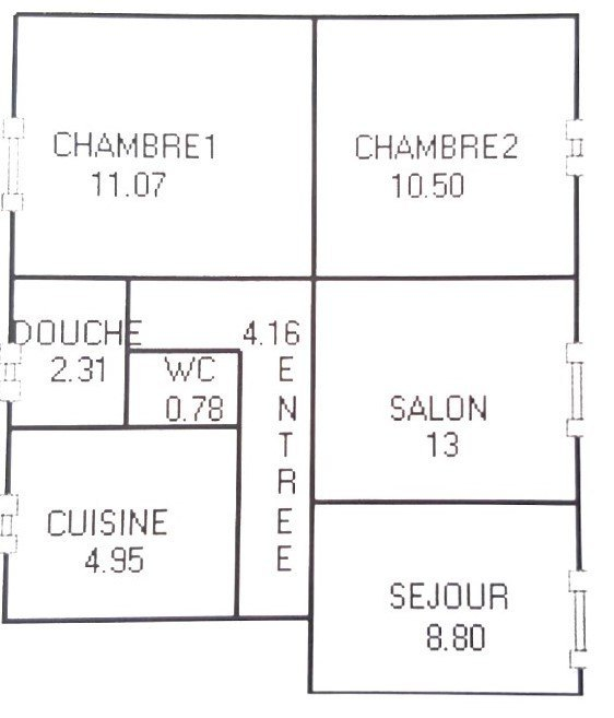 Location Appartement  4 pièces - 55.57m² 92320 Chatillon