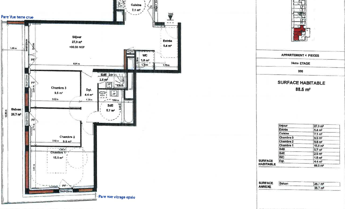 Location Appartement meublé 4 pièces - 88.5m² 92220 Bagneux