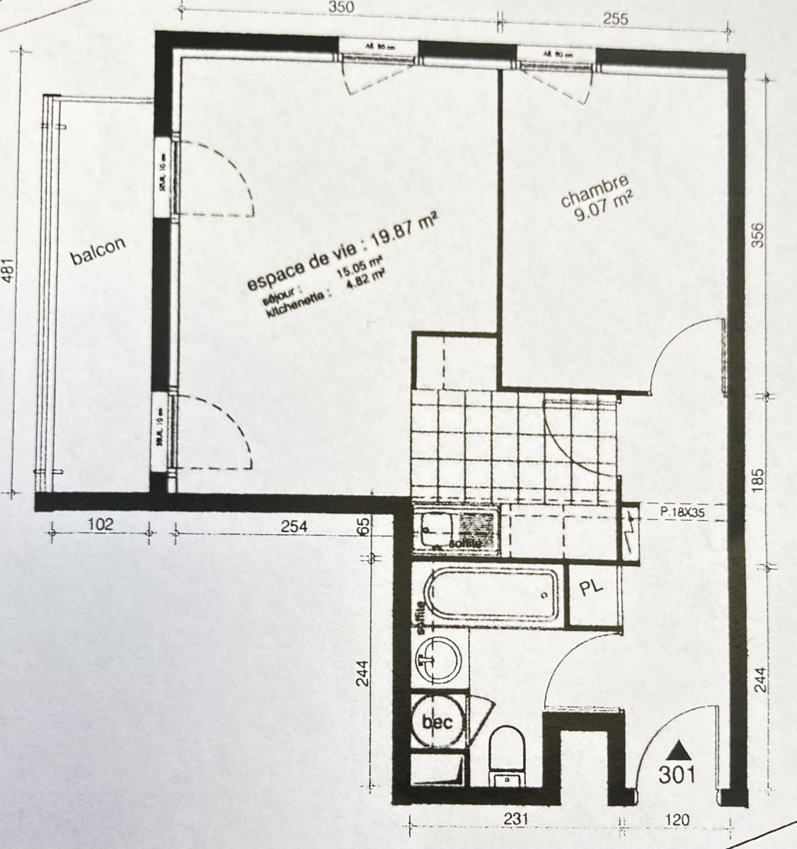 Vente Appartement  2 pièces - 38.74m² 91300 Massy
