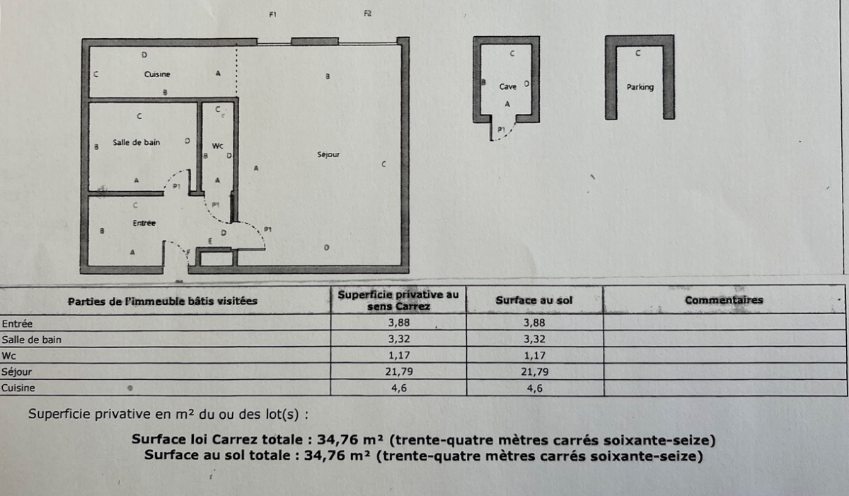 Vente Appartement  1 pièce (studio) - 34.76m² 92120 Montrouge