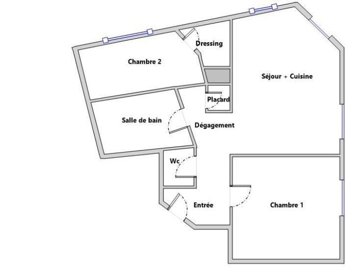 Vente Appartement  3 pièces - 58.94m² 92120 Montrouge