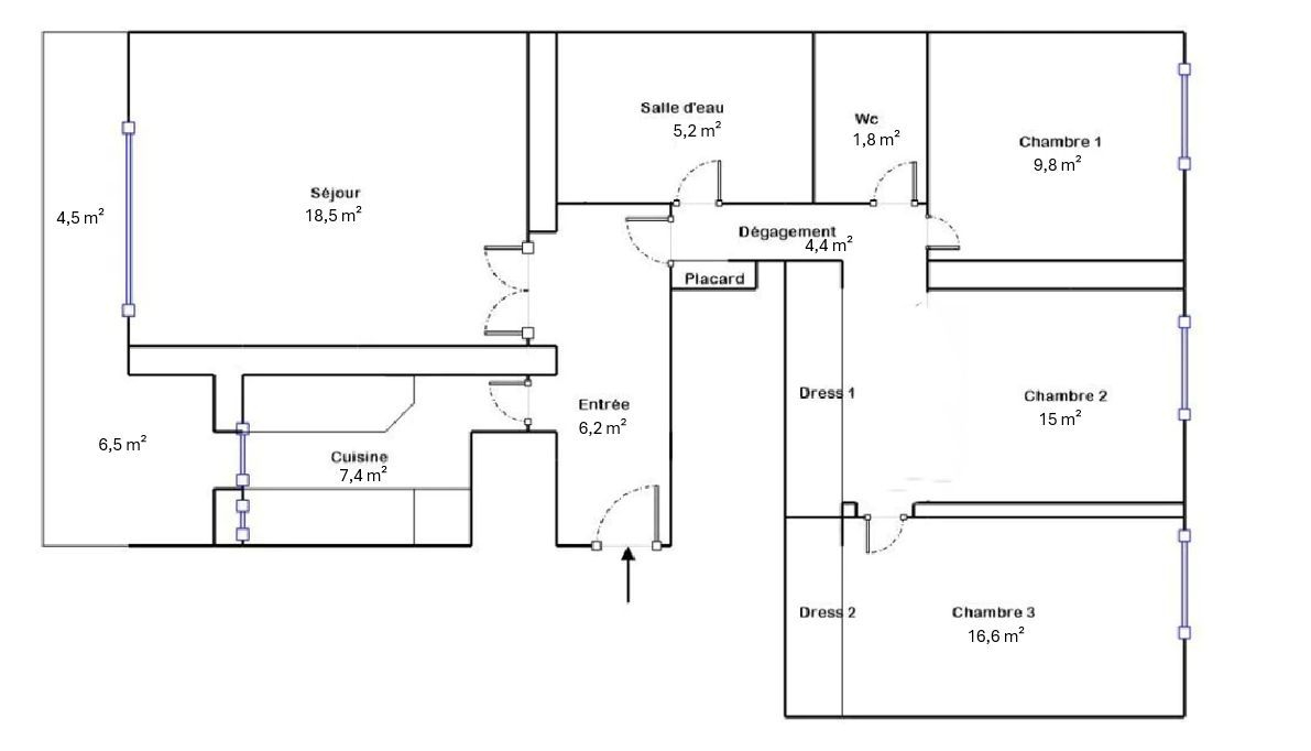 Vente Appartement  4 pièces - 85m² 92120 Montrouge
