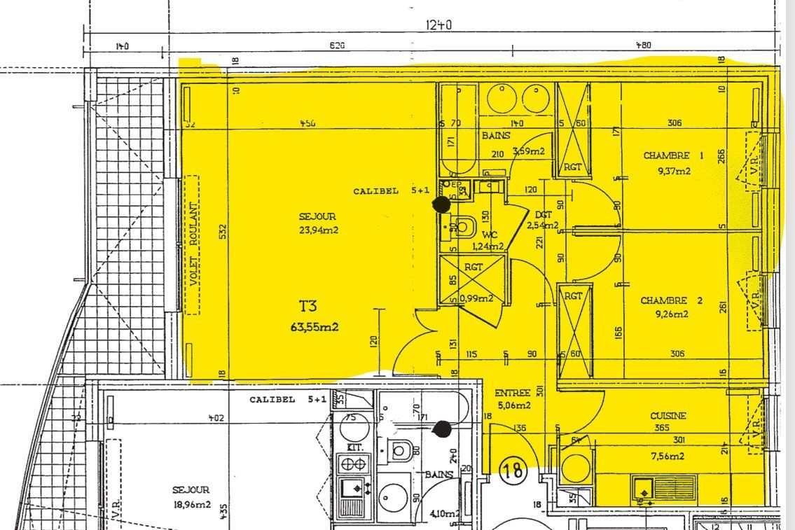 Location Appartement  3 pièces - 60.8m² 92120 Montrouge