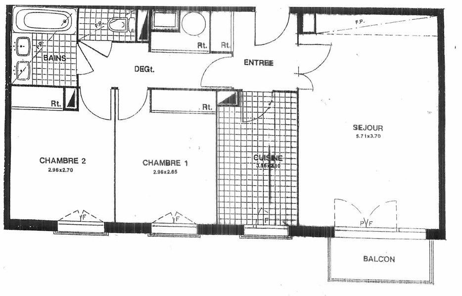 Vente Appartement  3 pièces - 61m² 92320  Chatillon