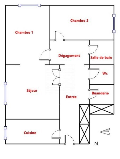 Vente Appartement  3 pices - 62.89m 75018 Paris