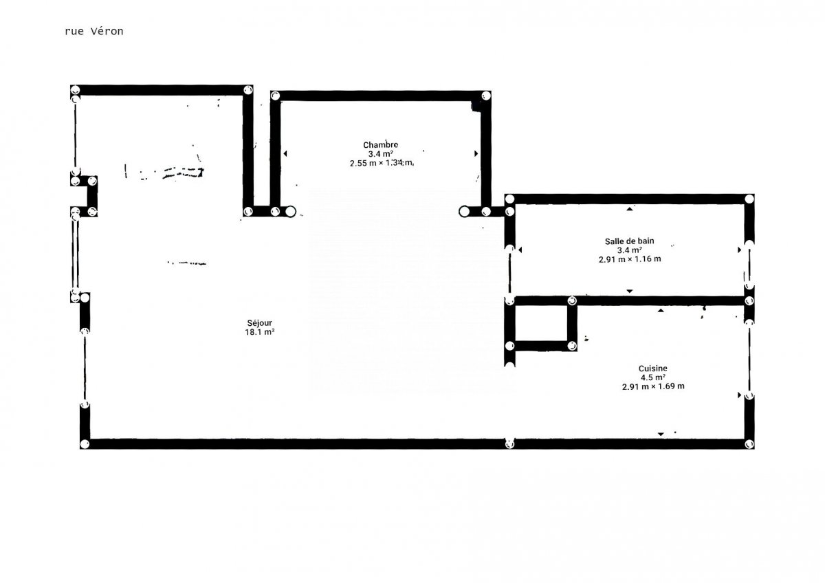 Vente Appartement  1 pice (studio) - 28.8m 75018 Paris