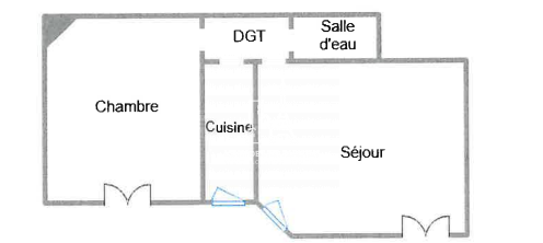 Vente Appartement  2 pices - 38.83m 75018 Paris