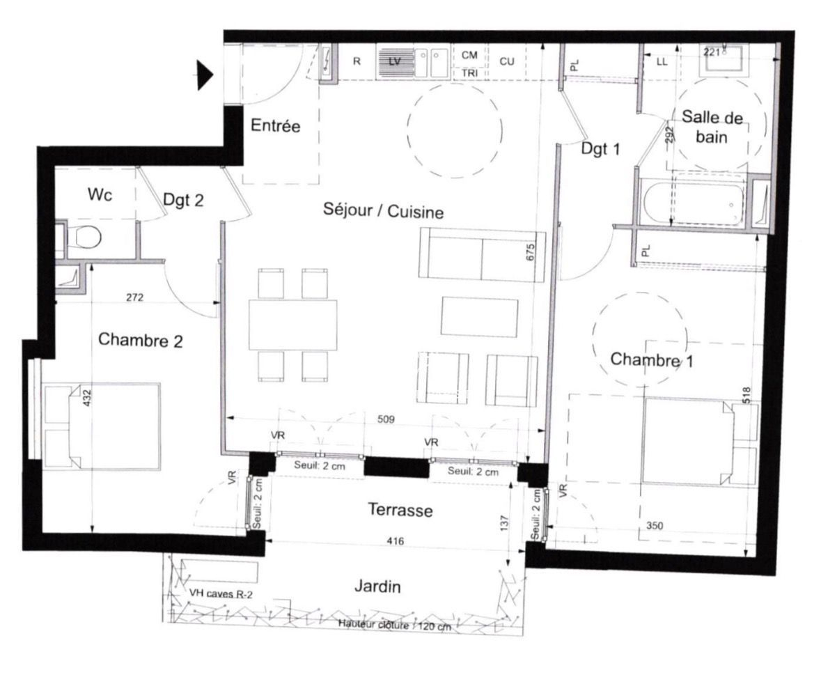 Location Appartement meubl� 3 pi�ces - 77m� 93400 Saint-ouen