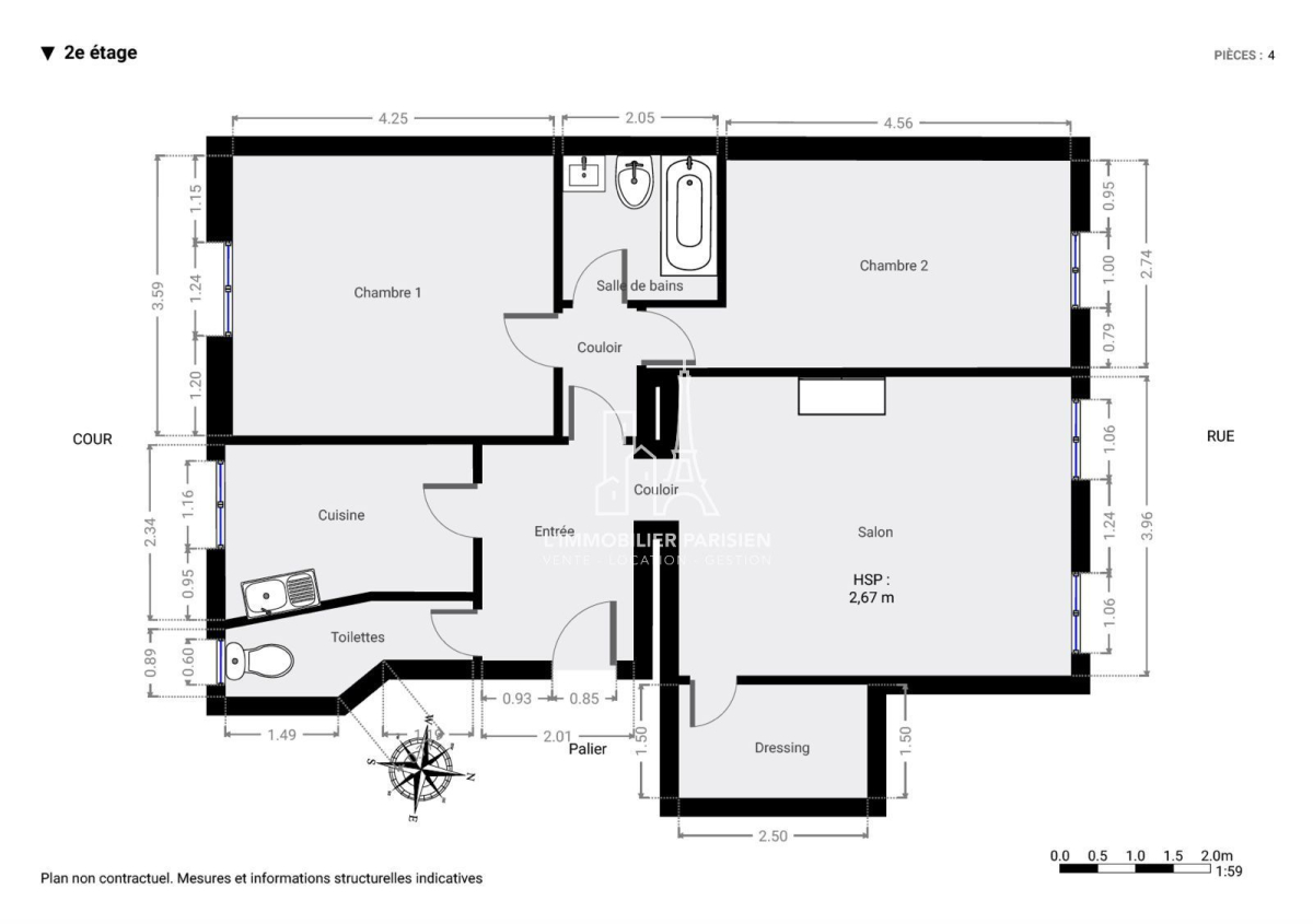Vente Appartement 3 pièces - 73m² 75017 Paris