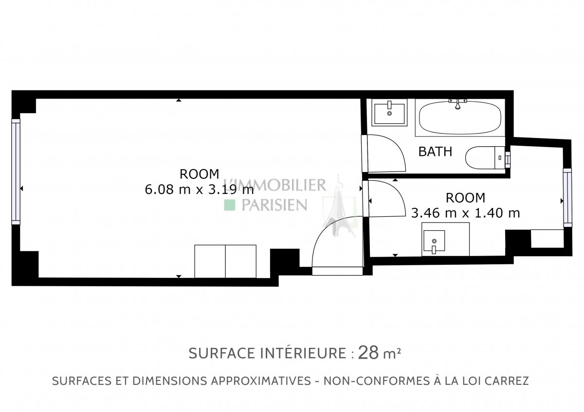Vente Appartement  1 pice (studio) - 26.96m 75009 Paris