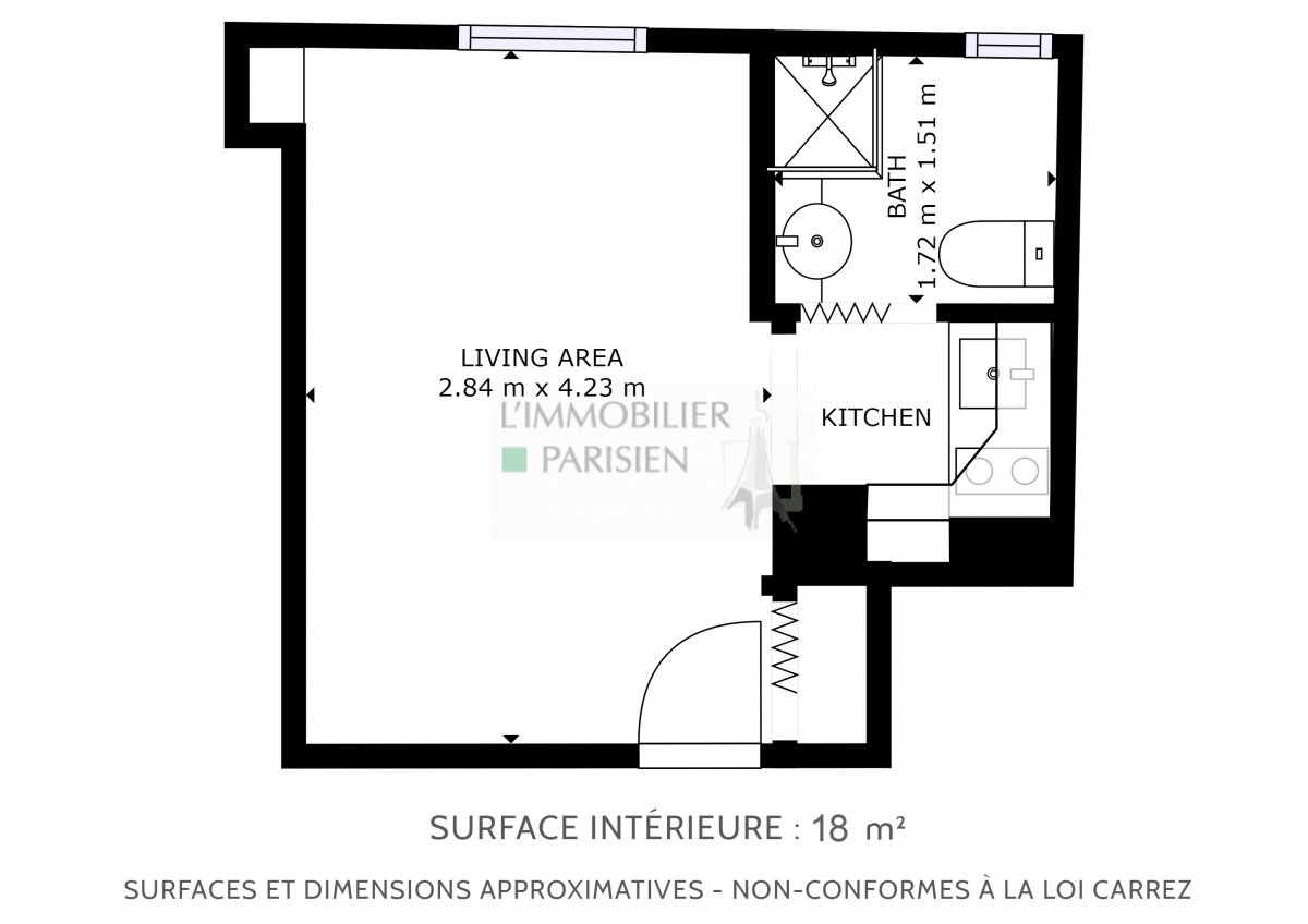 Vente Appartement  1 pice (studio) - 17m 75009 Paris