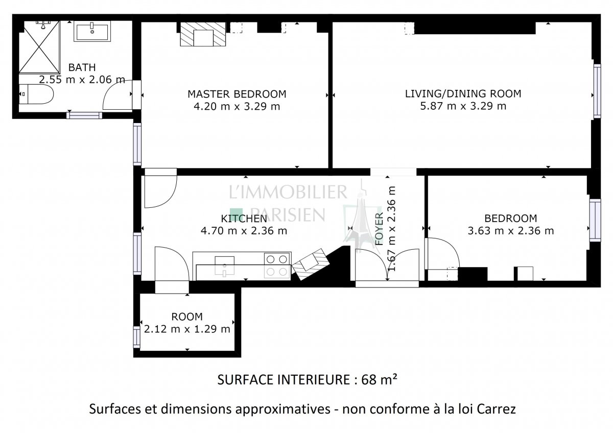 Vente Appartement  3 pices - 63m 75009 Paris