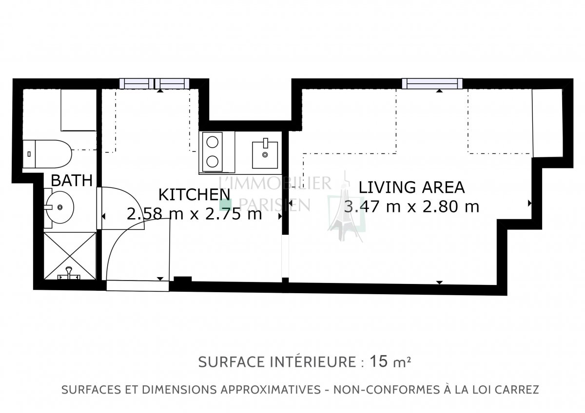 Vente Appartement  1 pice (studio) - 14m 75009 Paris