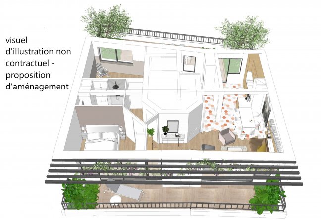 Vente Appartement  3 pices - 62.3m 93100 Montreuil