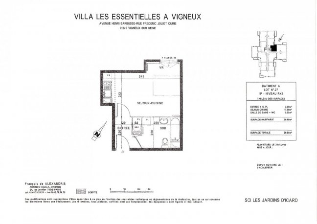 Location Appartement  1 pi�ce (studio) - 27m� 91270 Vigneux-sur-seine