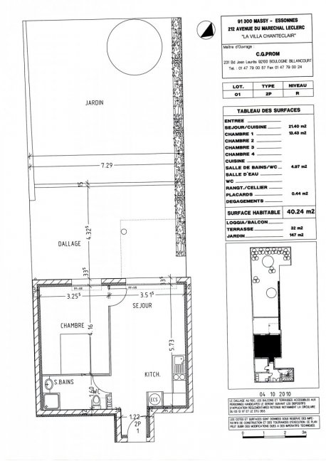 Location Appartement 2 pièces - 40m² 91300 Massy