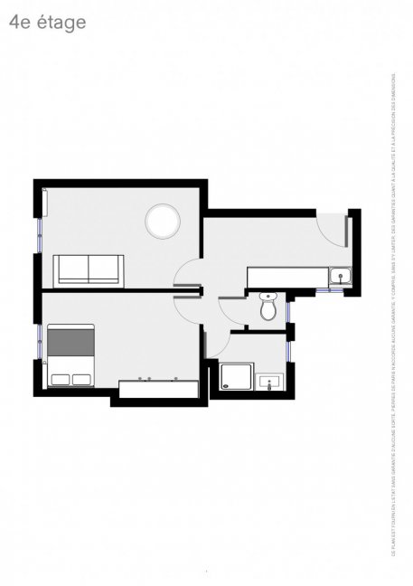 Location Appartement meubl 3 pices - 40m 75015 Paris