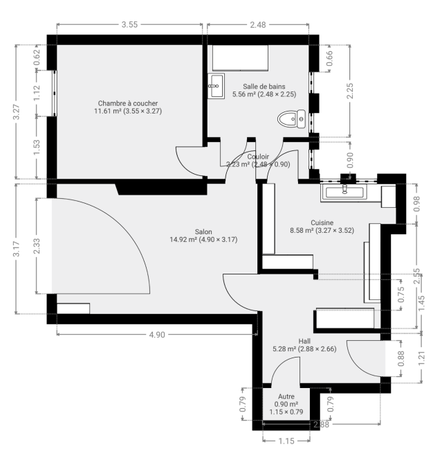 Vente Appartement 2 pièces - 49m² 75020 Paris