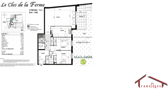 Location Appartement  3 pi�ces - 80m� 91430 Igny